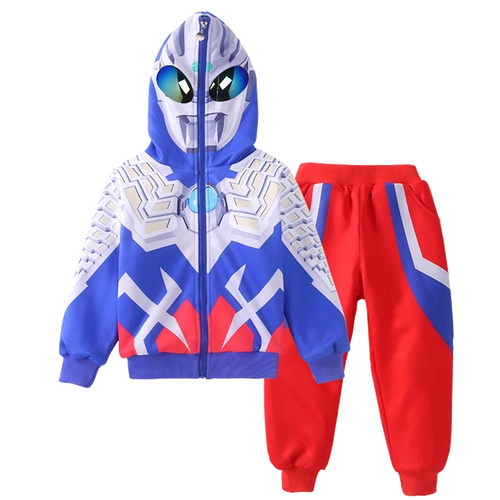 正版迪迦奥特曼衣服儿童春秋长袖套装男童赛罗披风儿童演出服