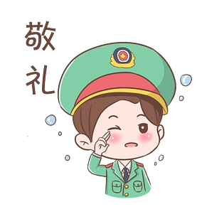 表情敬礼军人插画