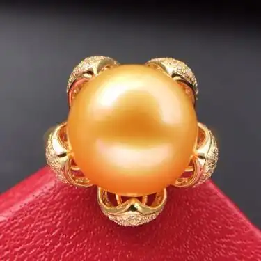 18k金镶天然黑珍珠手链