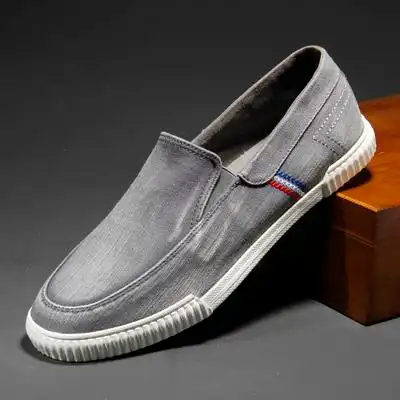 新款帆布鞋男士布鞋一脚蹬春季透气休闲舒服轻便男鞋韩版布鞋夏
