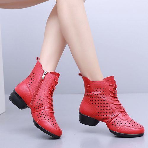 伯尔俪新款水兵舞鞋女式夏季跳舞鞋靴子广场舞鞋四季软底舞蹈短靴