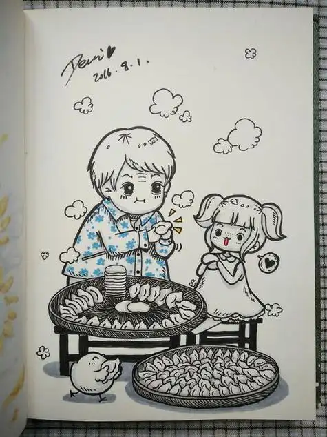 包饺子的简笔画 包饺子的简笔画图片