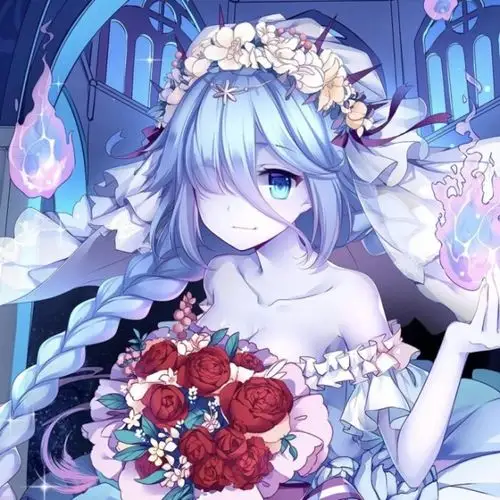 出单蓝发高冷动漫女