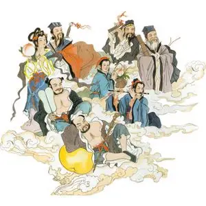 开光八仙图画像结缘道教神像挂画图八仙过海神仙画八仙画相纸塑封