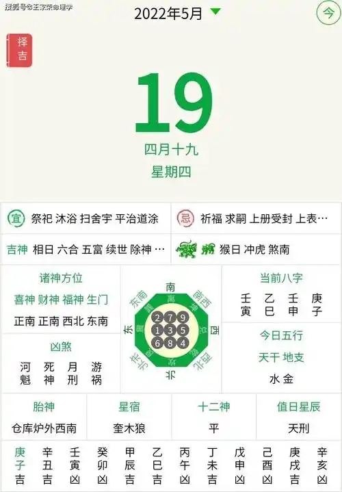 今日黄历查询吉时每日吉凶宜忌择日农历四月十九运势万年历2022519