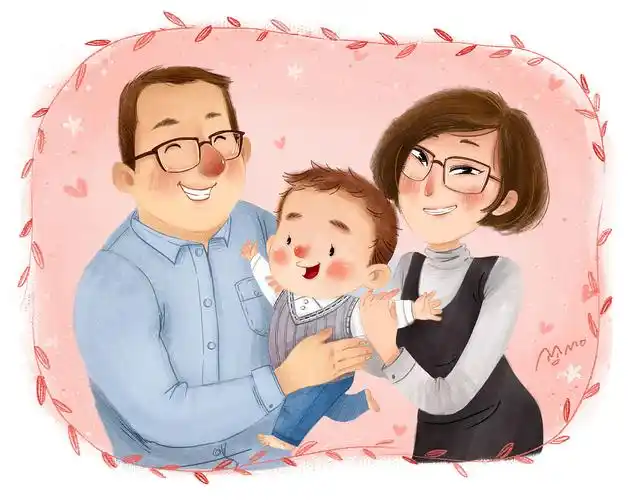 全家福～～～在画的过程也蛮开心的,感觉对人物的造型有的新的感觉