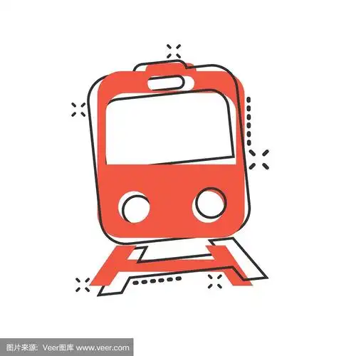 火车地铁卡通矢量插图在白色孤立的背景.铁路货物飞溅效应经营理念.