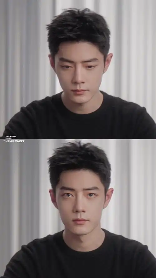 肖战##肖战平安喜乐#这个发型长度爱惨了!短鬓露额yyds!