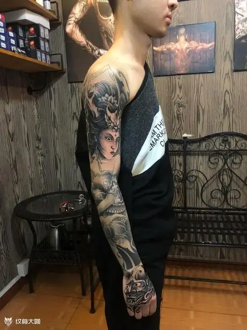 龙女花臂_纹身图案手稿图片_阿伟的纹身作品集