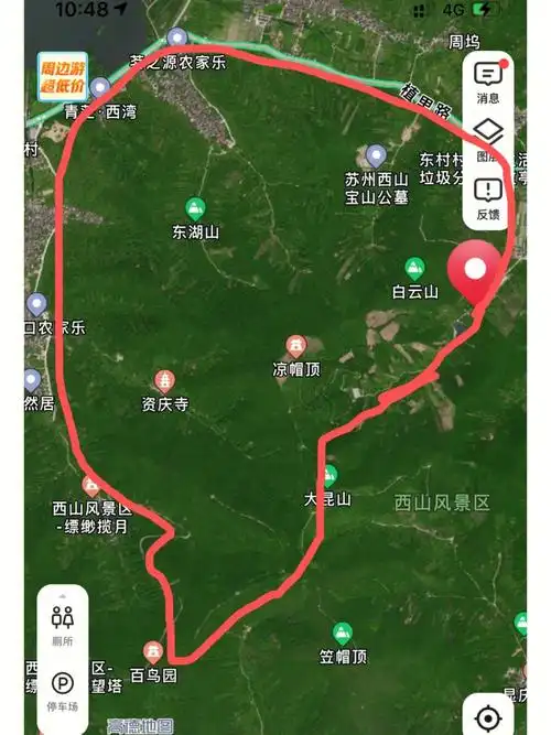 就一直在岛上爬山 玩水今天来一条路线:徒步 天王坞→缥缈峰车子停