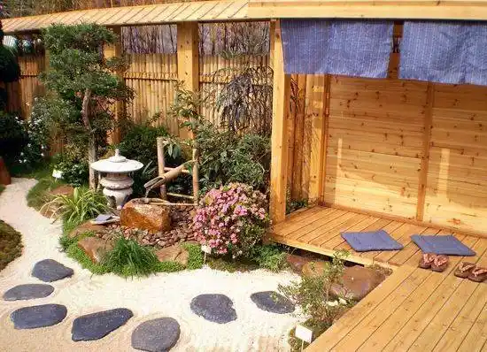 禅意日式私家花园设计效果图施工实景图欣赏_山水_庭院_园林