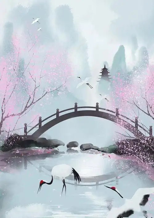 超有意境的古风背景插画,真的很好看