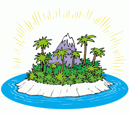 美丽小岛风景矢量图 矢量风景建筑 #采集大赛