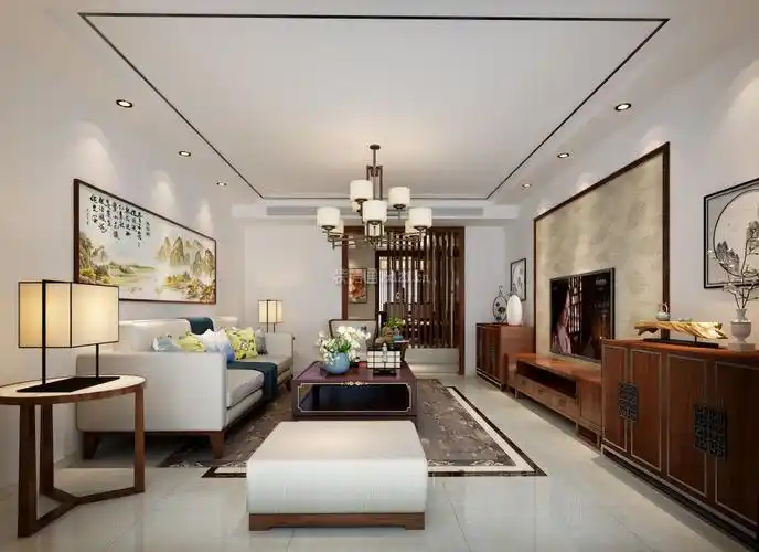 邯郸大宁山庄中式风格100平米装修效果图案例