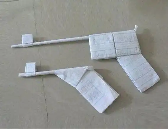 我的汉川打撇撇呼烟盒子折纸枪