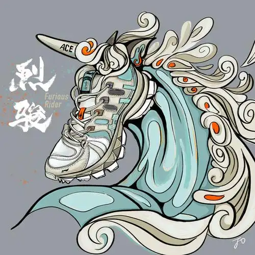 中国李宁 烈骏ace 插画创意图