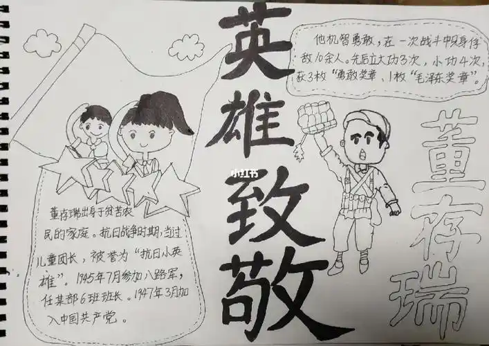 小英雄董存瑞手抄报绘画