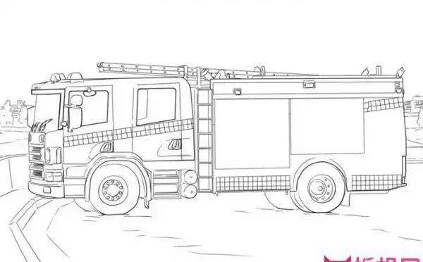 交通工具简笔画图片,消防车简笔画