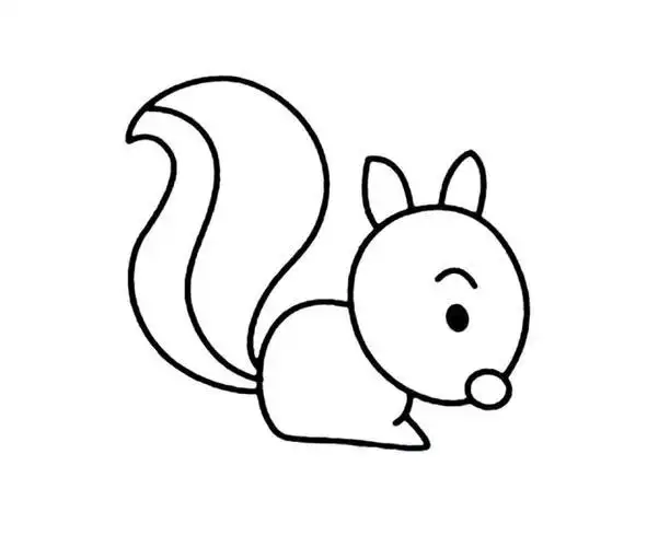 松鼠简笔画头部 简笔画图片大全-蒲城教育文学网