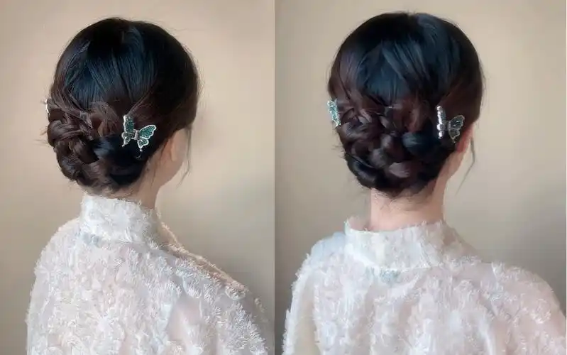 超适合扁头的气质盘发