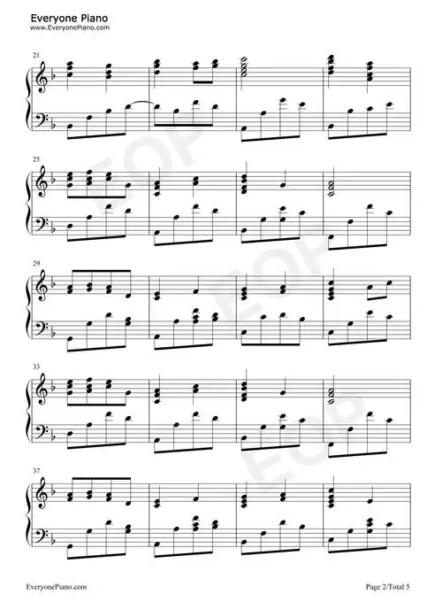 五月雨-火影忍者疾风传ost五线谱预览2