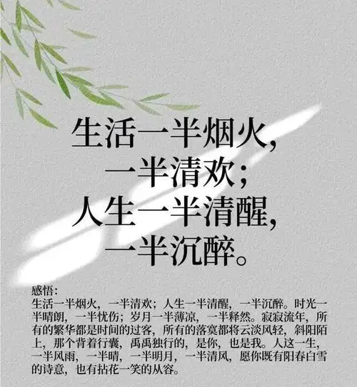 感悟,人生一半清醒,一半沉醉,生活一半烟火,一半清欢_网易订阅