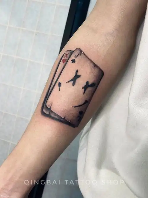 扑克_纹身图案手稿图片_柏良的纹身作品集