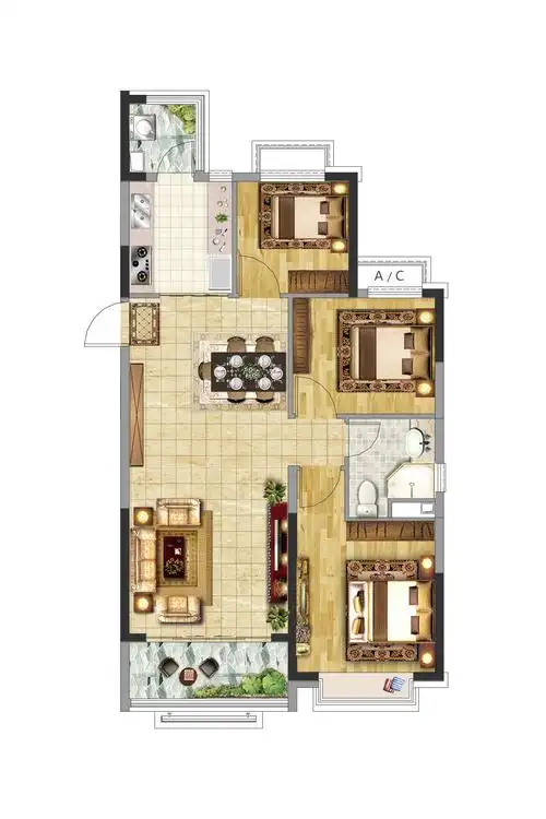 l22-d(106㎡,三室两厅一卫)