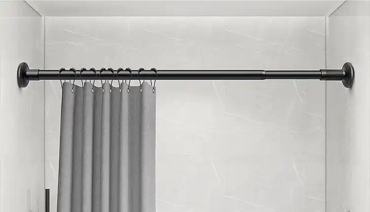双轨滑轨导轨窗帘杆罗马杆静音阳台飘窗窗帘轨道黑168218米适用20黑环