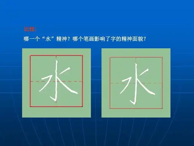 硬笔8个基本笔画图解     : 哪一个"水"精神?