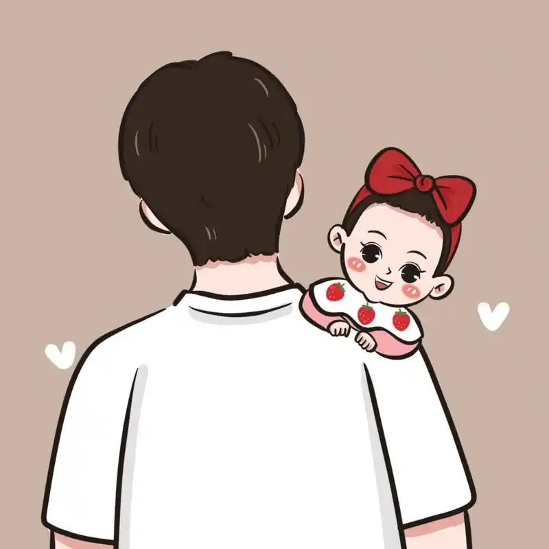一家三口女宝亲子头像合集 全家福手绘头像 女宝幸福一家人,全家福