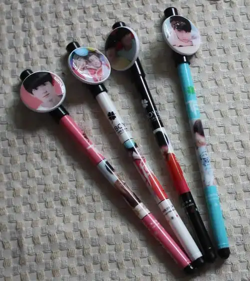 日韩文具 流行图案 tfboys笔夹 中性笔