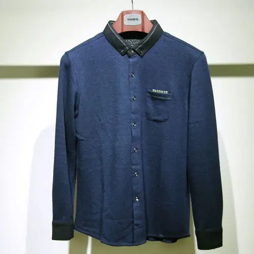 zyc2017洲艳衬衫秋冬男衬衣中厚衬衫羊毛衬衫男士保暖衬衣