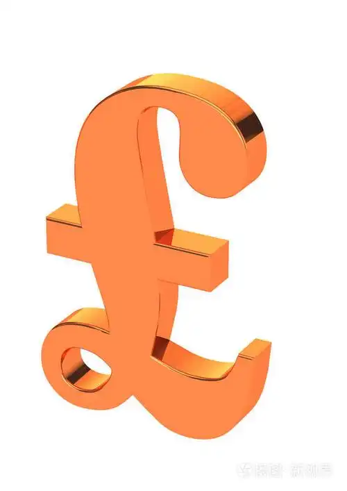 3d 黄金英镑符号