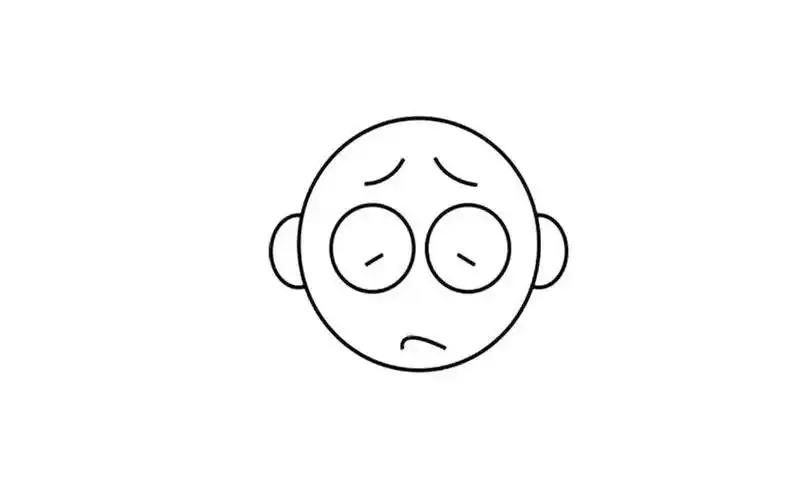 忧愁的人物头部简笔画