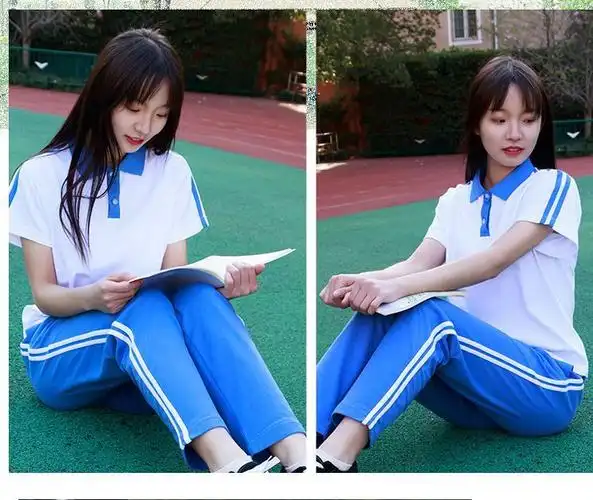 xqb 致青春校服套装初中高中学生班服夏季男女蓝白网红同款运动服夏装