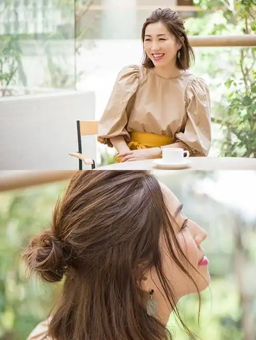 40岁左右女性怎样扎短发?今夏最流行的半扎式丸子头!休闲又时尚