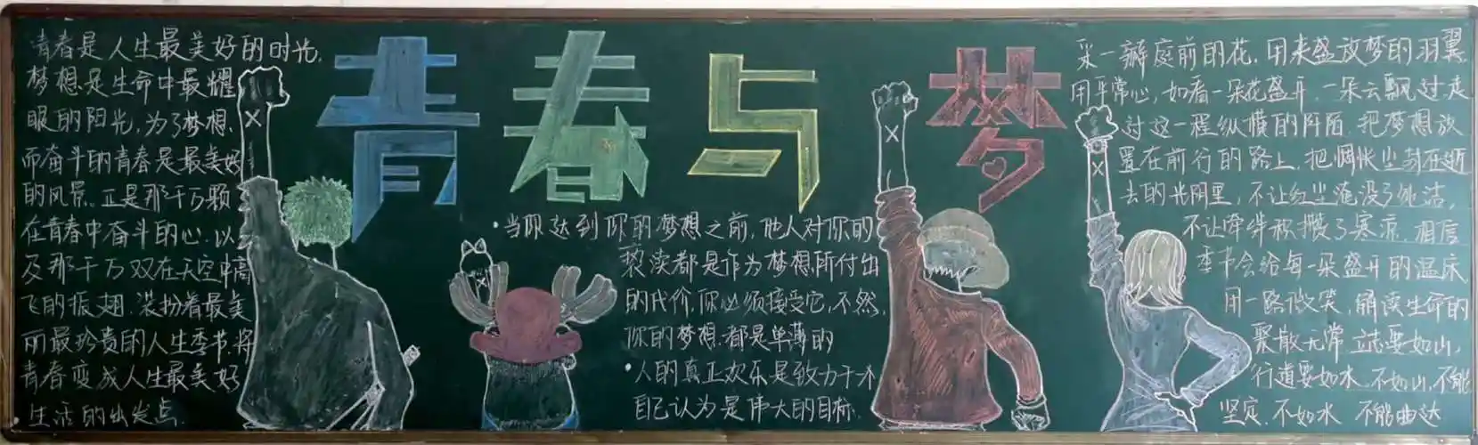 博州实验中学"励志青春,勇敢追梦"主题黑板报评比活动