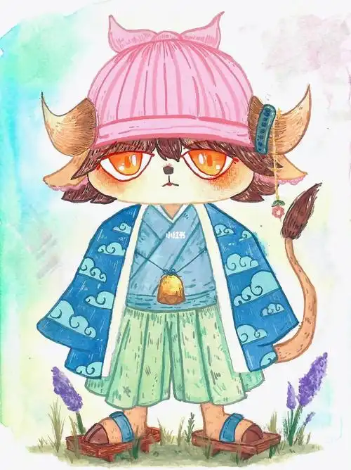 十二生肖拟人画勇敢牛牛