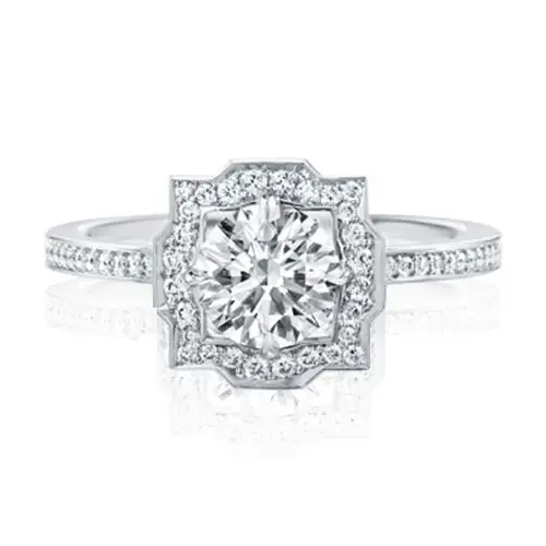 [9.8新]海瑞温斯顿harrywinston女士钻石戒指13号附发票ad190