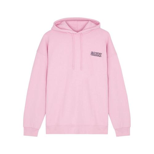 ganni女款浅粉色卫衣|software isoli hooded cotton-blend sweatshir