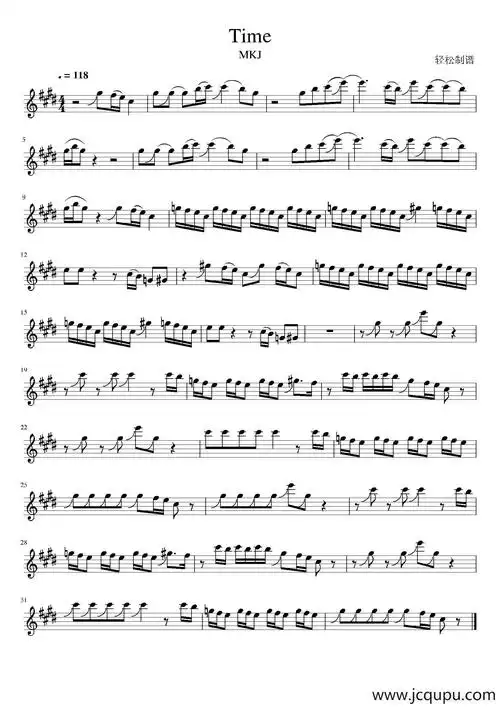 time(降e调原谱)简谱