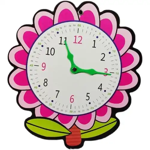 学前班幼儿园启蒙氏数学教具钟表儿童认识时间纸板时钟面模型加大