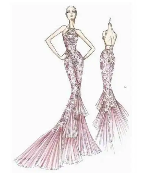 晚礼服手稿-婚纱礼服设计-服装设计