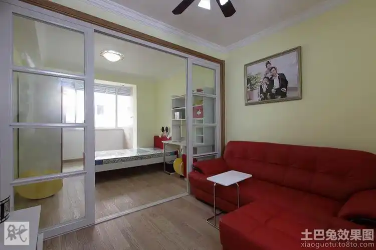 一居室客厅卧室推拉门隔断效果图设计图片赏析