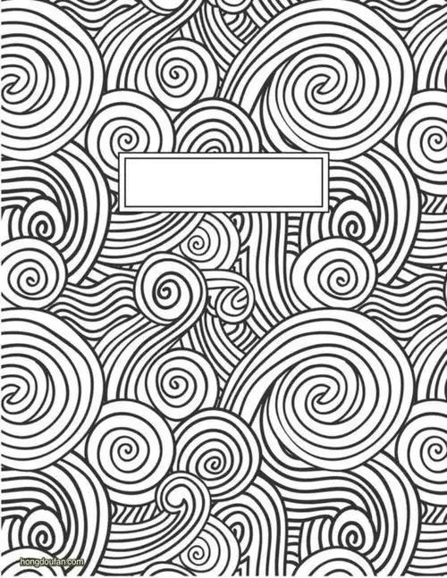 14个黑白卡通书皮作文封面空白图片打印