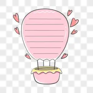 可爱粉红色热气球边框图片
