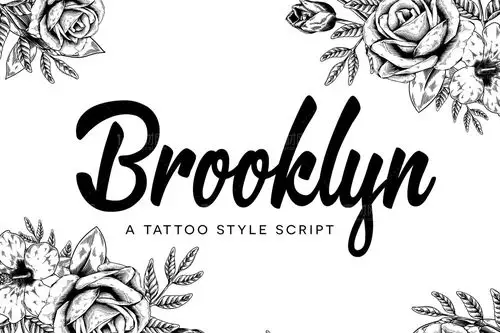 粗线条画笔手写英文字体16素材网精选brooklynscript