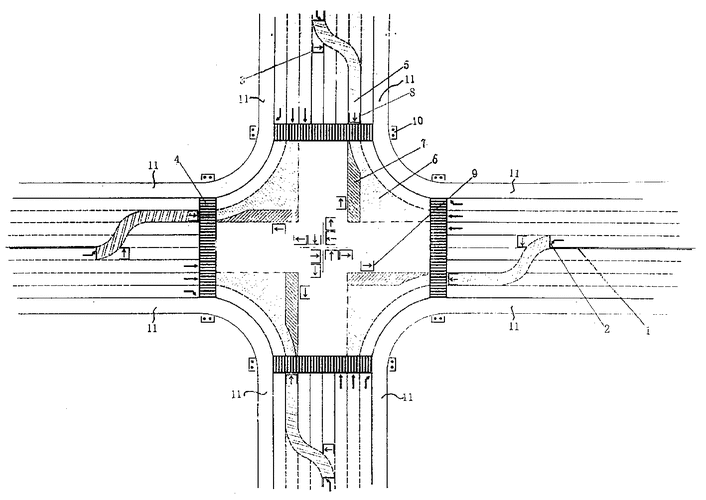cn1730820a_城市干道平交十字路口汽车,自行车无冲突左转的方法失效