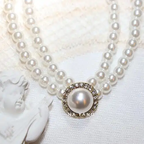 法式复古赫本风珍珠项链女锁骨链新娘结婚配饰婚纱礼服敬酒服项链